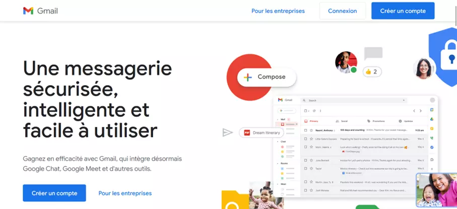 Capture d’écran de la page d’accueil de Gmail Image: Capture d’écran de la page d’accueil de Gmail