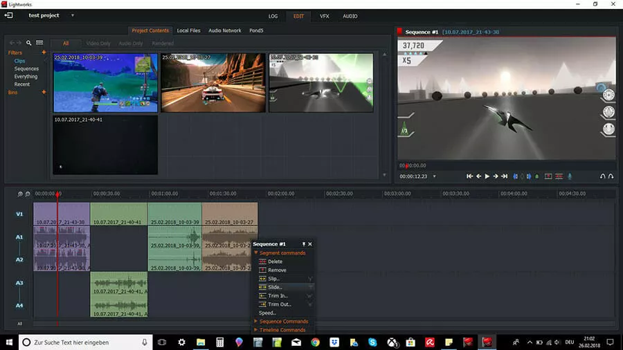Image: Interface utilisateur de Lightworks