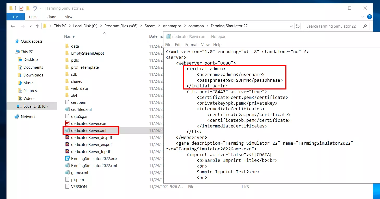 Image: dedicatedServer.xml de Farming Simulator 22