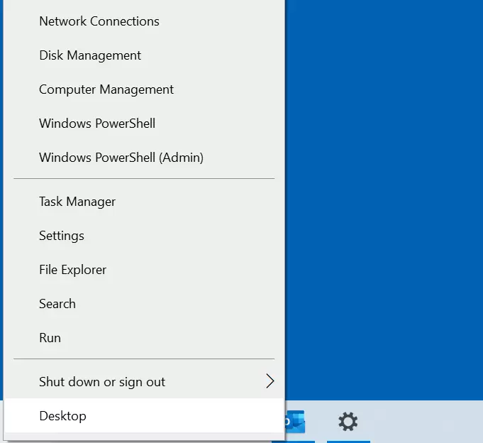 Windows 10 : menu Lien rapide Image: Windows 10 : menu Lien rapide